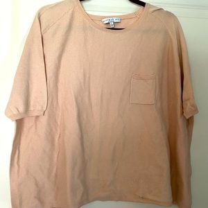 oversized soft pink blouse with frocket